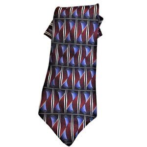 Arrow Men's Silk Tie Geometric Multicolor 59 inches